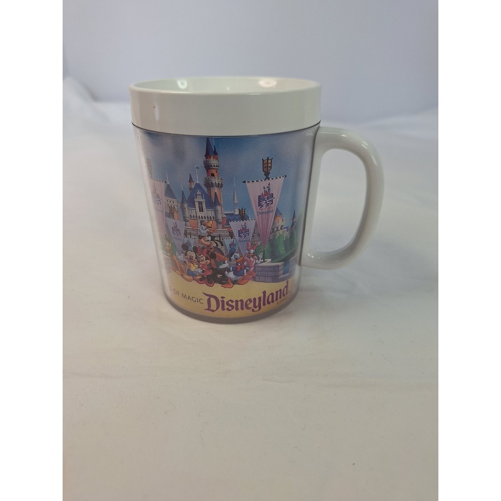 Vintage Disneyland 35 Years of Magic Mug Mickey Mouse Plastic Acrylic Cup 1990